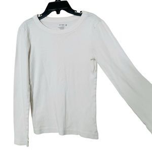 Old Navy Girls White Long Sleeve Shirt Size Medium